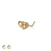 MULTI CZ DOUBLE HEART 316L SURGICAL STEEL L-SHAPE NOSE RING